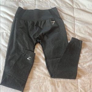 Gymshark Black and Gray Leggings High Waist Performance Fit